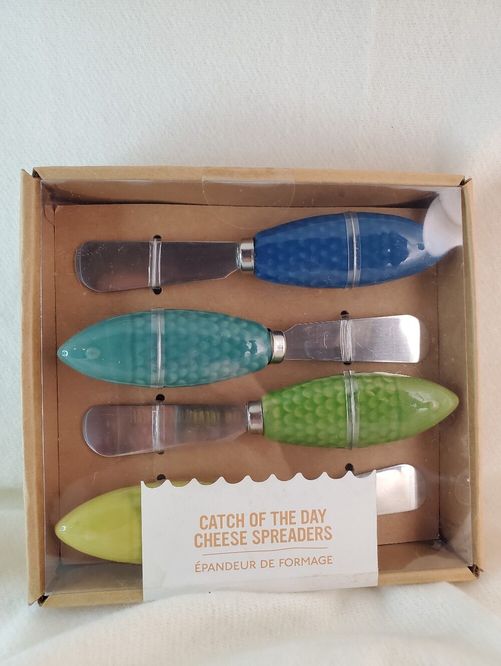 New Sealed West Elm "Catch of the Day" 4-Piece Cheese Spreader Set